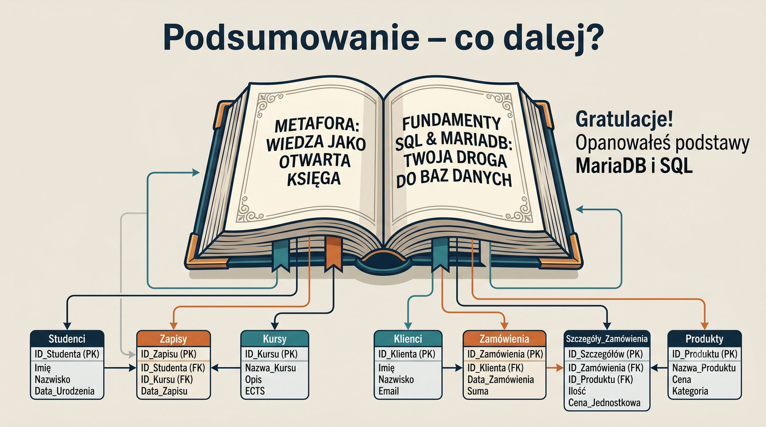 Metafora – otwarta księga z napisem 