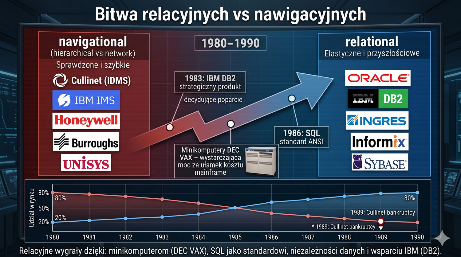 Plakat reklamowy Oracle z lat 80. – 